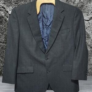 Men's Brooks Brothers Makers Brooksease Blazer Black Gray Tweed Size 46 Long
